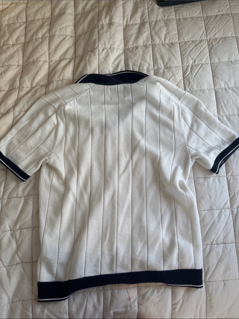 Abercrombie & Fitch White Polo with Navy Accents - Picture 3 of 3